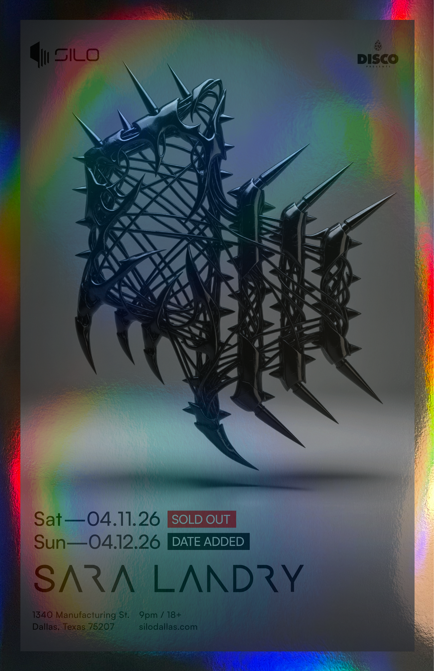 SILO | 4/11/26 & 4/12/26 | SARA LANDRY Foil Poster***