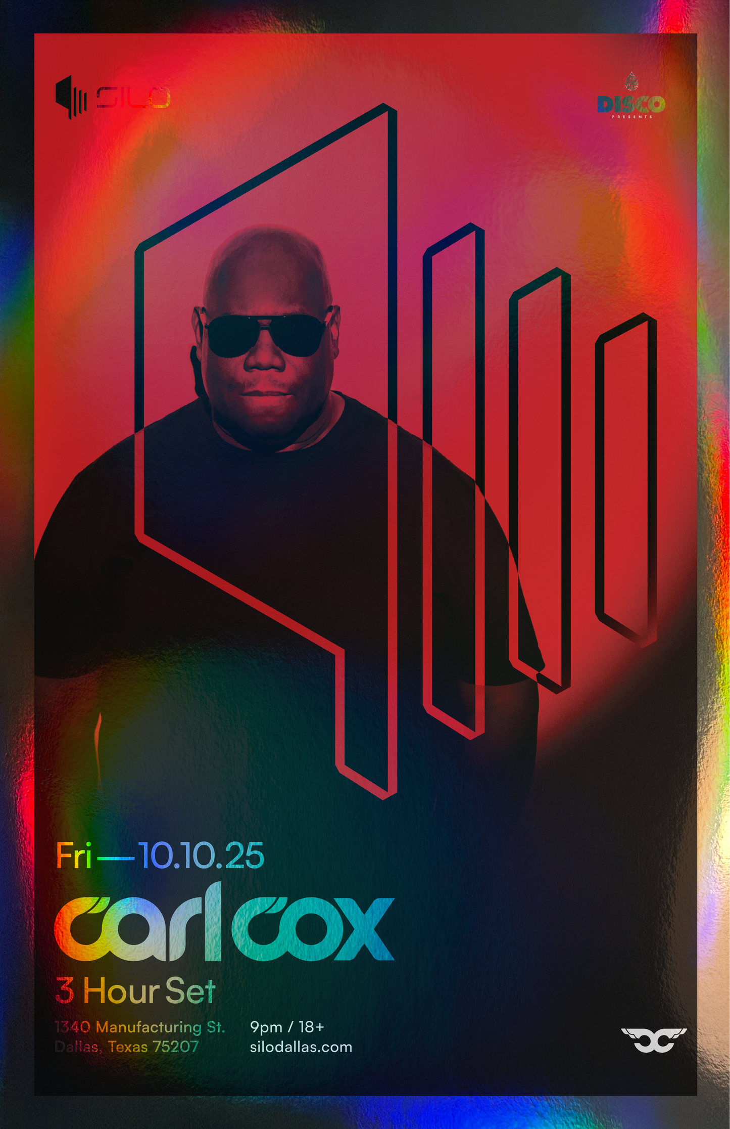 SILO | 10/10/25 | CARL COX Foil Poster