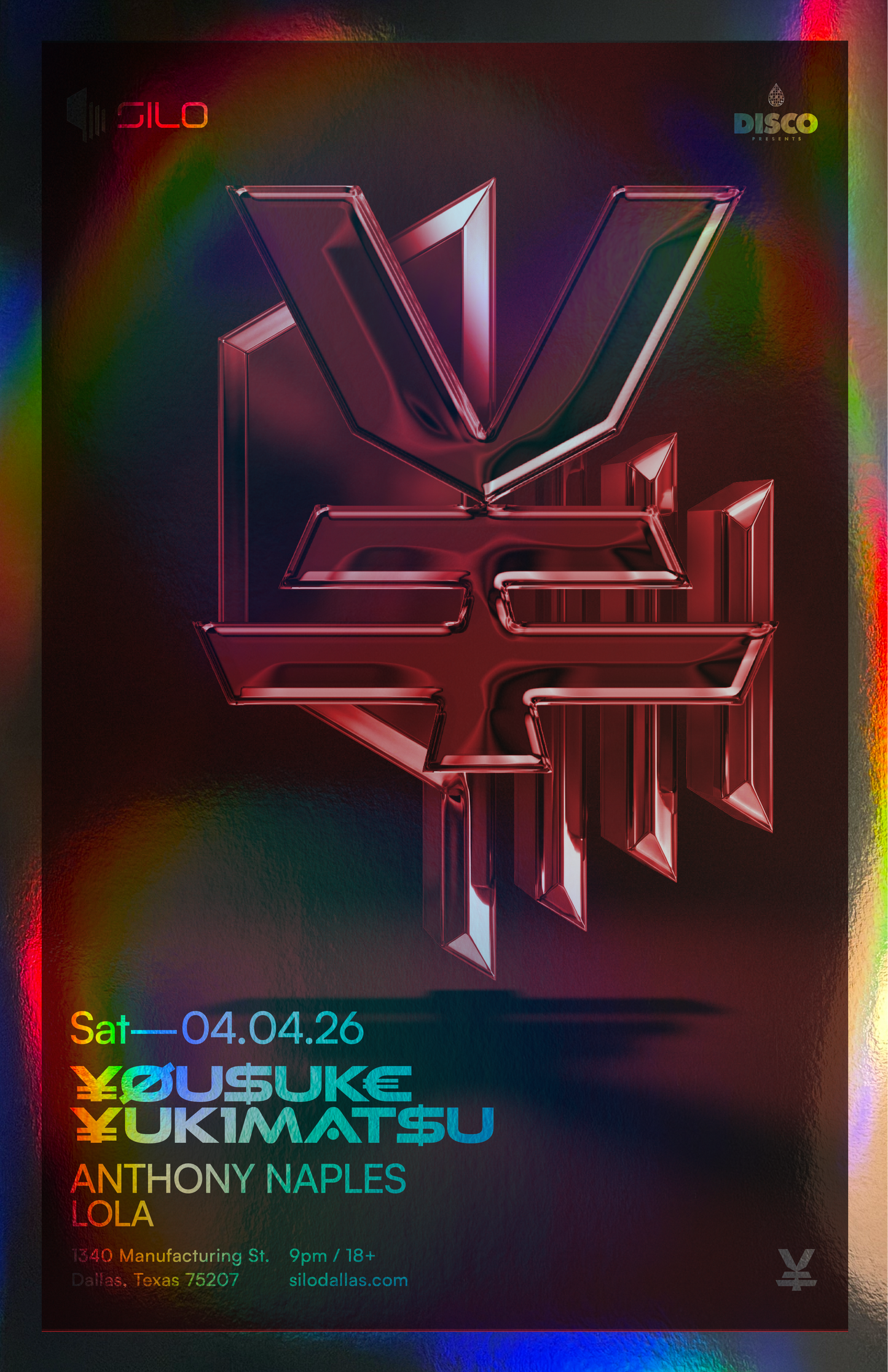 SILO | 4/4/26 | YOUSUKE YUKIMATSU Foil Poster***