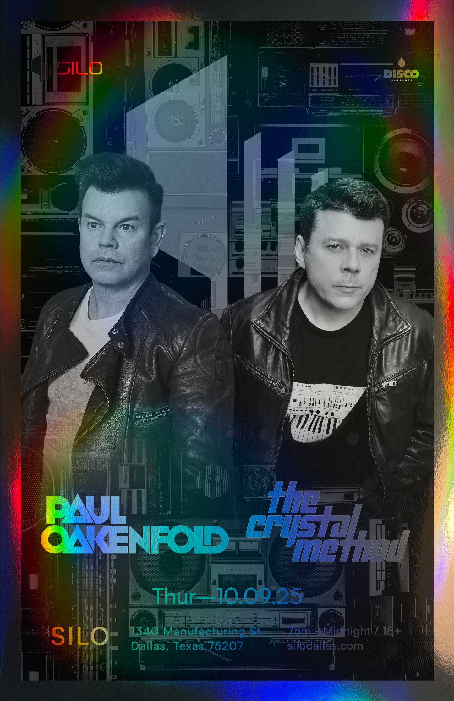 SILO | 10/09/25 | PAUL OAKENFOLD & CRYSTAL METHOD Foil Poster